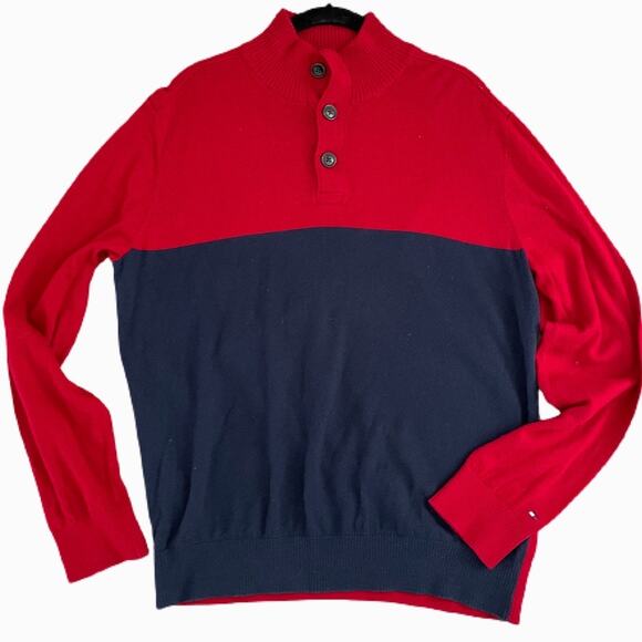 Tommy Hilfiger Button Front Pullover Sweater Sz L - Picture 3 of 6